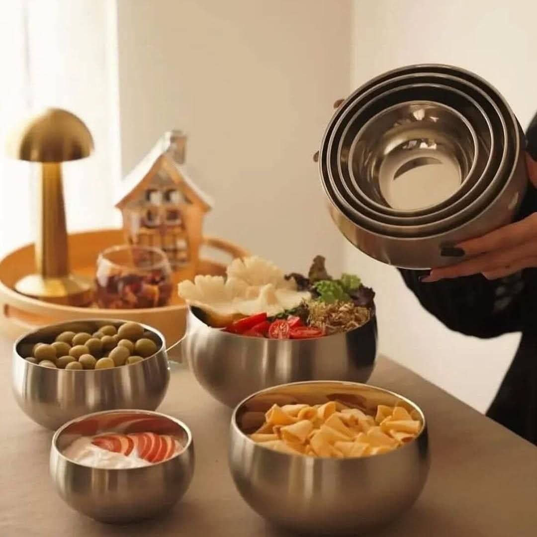 ست 4 کاسه استیل دوجداره دنی هوم