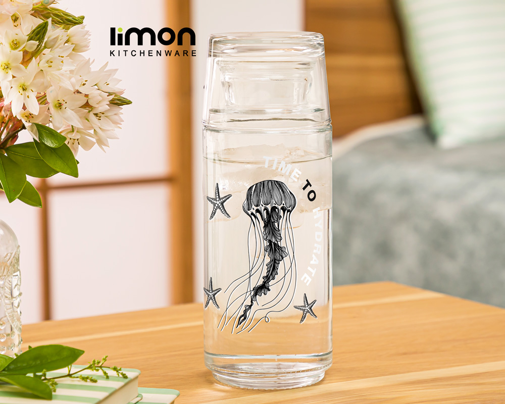 بطری و لیوان شب 800 میلی لیتر چاپدار 2358